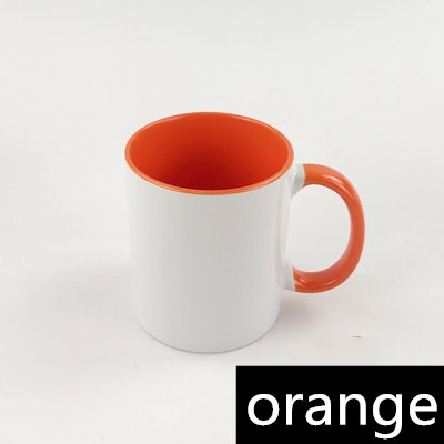Taza cerámica con sublimación en blanco, Asa de color, Color en el interior de la taza en blanco por sublimación, Impresión de transferencia de calor DIY