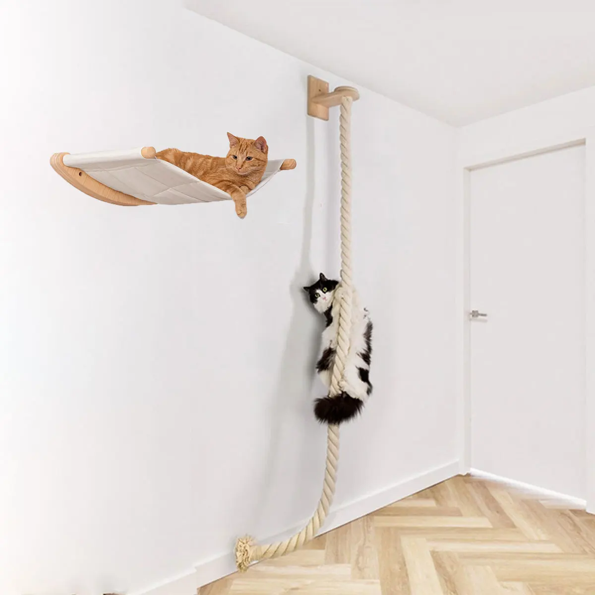Katze Wand Klettern Regale Sisal Seil Kletterer Baum Kratzbaum Hängematte Interaktive Spielen Spielzeug Dschungel Gym für Indoor Katzen