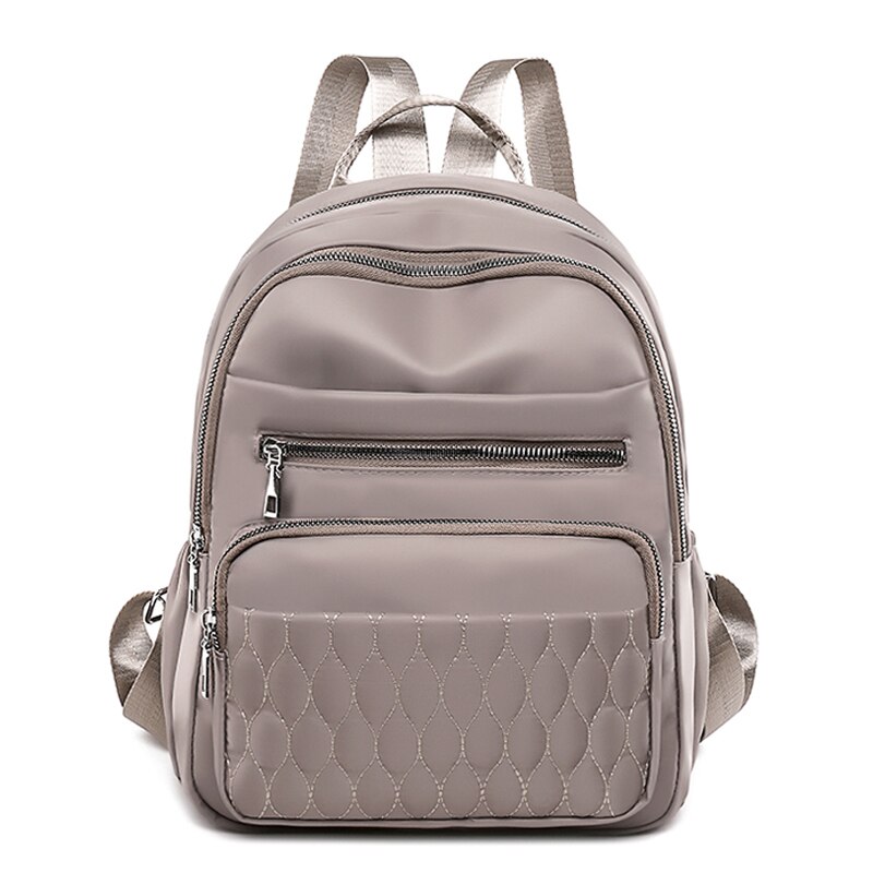 Mochila bonita estilo informal de viaje para mujer, morral escolar para chicas, de tela suave de , con múltiples bolsillos: Caqui