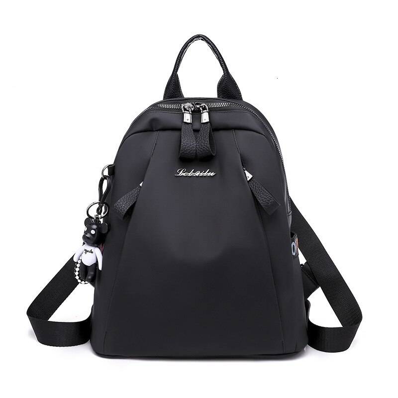 Carga computador mochila moda portátil mochila anti-roubo à prova dteenage água saco para mulher oxford pano estudante saco adolescente: black