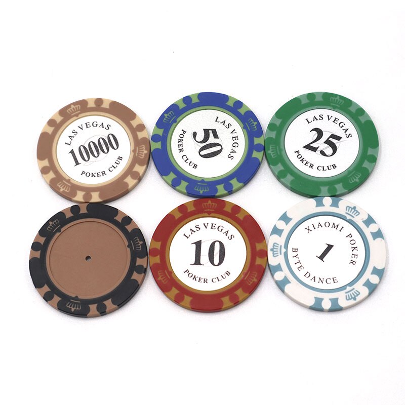 1pc moniväristä 14g kasinon baccarat kruunu monte carlo clay pokerisirun sisämetalli ja koristetarra