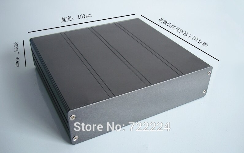 Een stuks 157*40*145mm aluminium behuizing voor elektronische elektronische project behuizing met heatsink behuizing DIY aluminium PCB shell