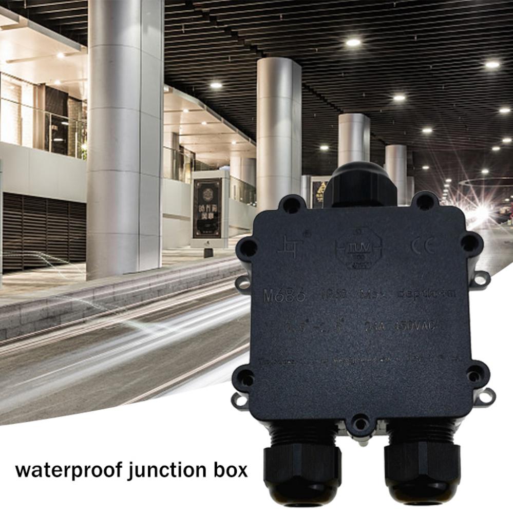 Junction Box Set Waterproof UV Sunproof Outdoor Multiple Ways Plastic Electrical Junction Box Case Cable Wire Connector Protect