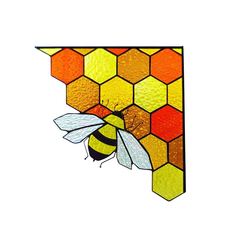 Bee Hive Cartoon Sticker Home Window Wallpaper Decoration Cute Pattern Sunflower PVC Wallpaper Wreath Shape Bedroom Living Room: 03