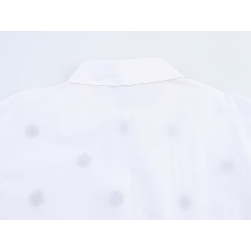 YENKYE Blumen- Stickerei Weiß Ernte Shirt Frauen Bluse Vorne Revers Kragen Langarm lässig Büro Hemden Blusas Mujer