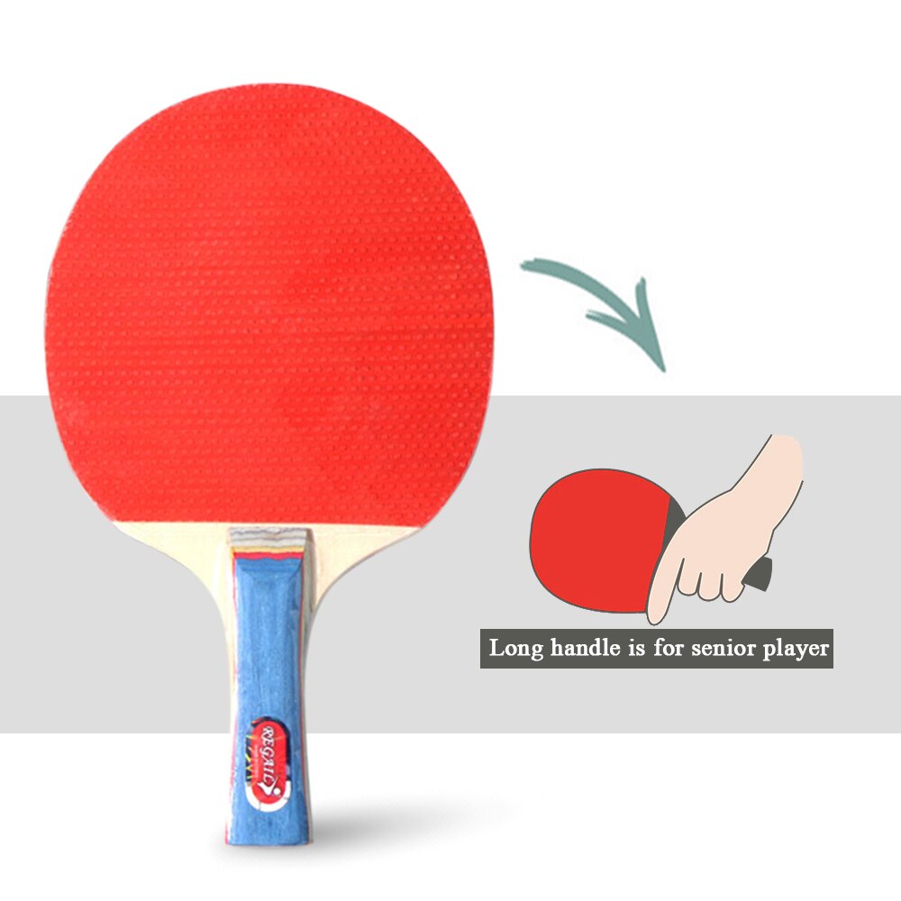 Pingpongbatjes, tafeltennisbatjes, 2 pingpongbats, lange steel, pingpongracketset, trainingsaccessoires