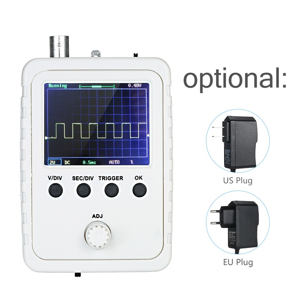 Mini Oscilloscope numérique portatif avec écran couleur de 2.4 pouces, largeur de bande 0-200KHz et taux d&#39;échantillonnage de 1M