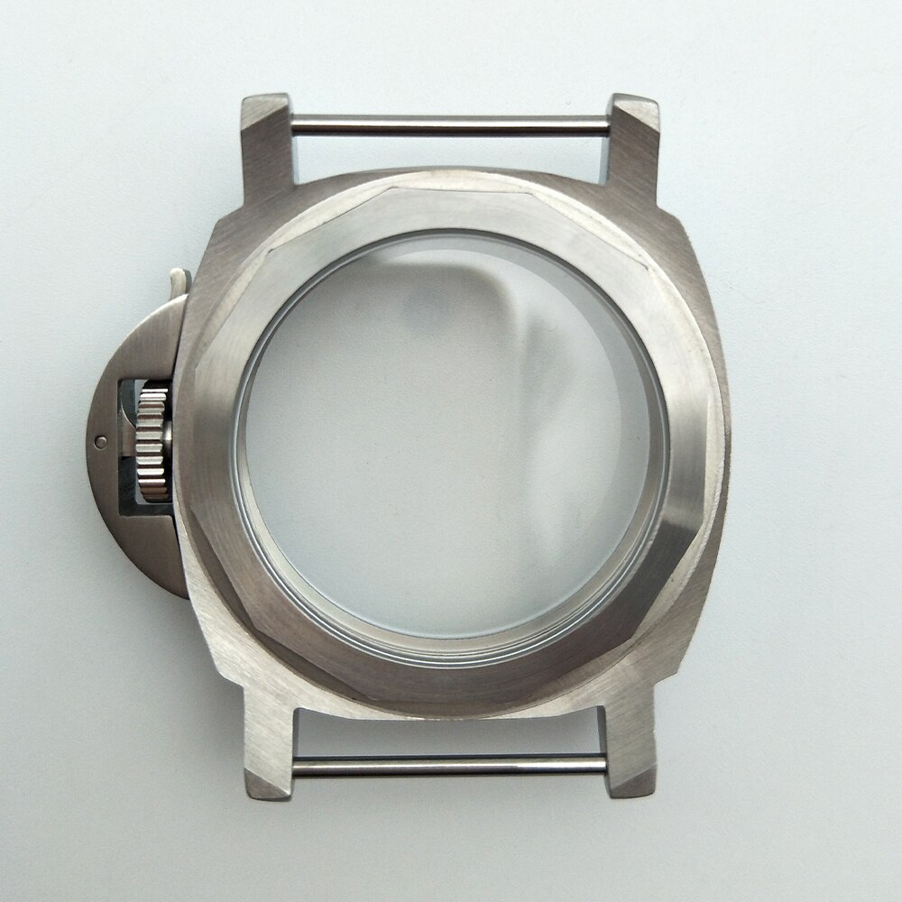 watch case 44 mm silver stainless steel brushed watch case hand winding fit for EAT 6497 / 6498 movement