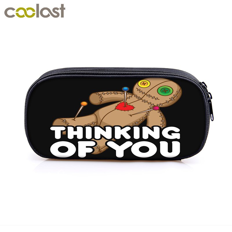 Voodoo dukke / hodeskalle kosmetikkvesker blyantboksveske kvinner sminkeveske jenter skoleveske blyantholder oppbevaringsvesker halloween: Qbbvoodoo 14