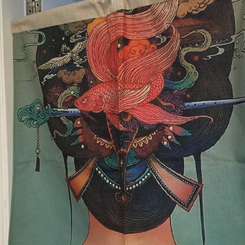 MYRU Japanese Ukiyo-e maid Feng Shui door curtain bedroom half curtain bedroom restaurant door curtain