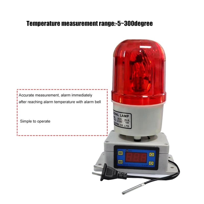 Temperature Alarm Thermostat Machine Room Farm Oven Temperature Alarm High and Low Temperature Alarm 110-220V US Plug