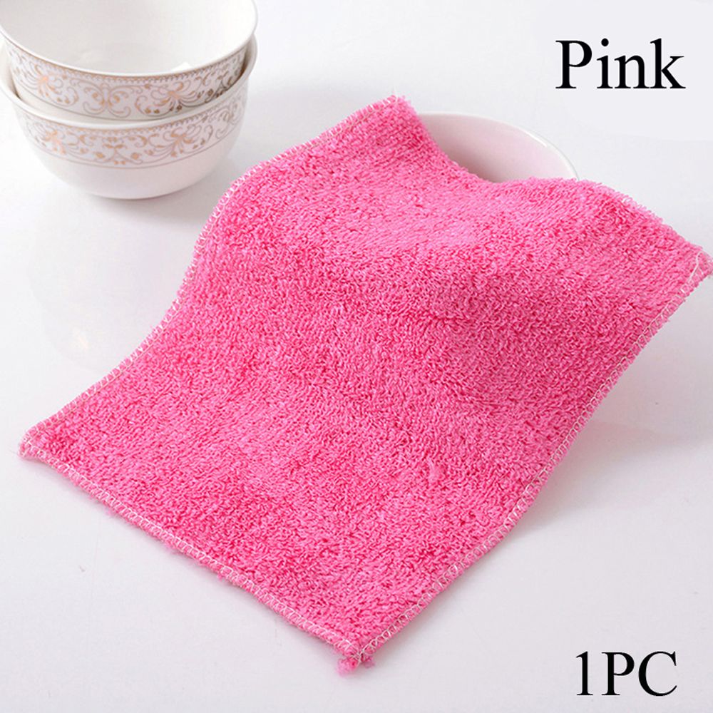 1/5PCS Magic Bamboo Fiber Kitchen & Dinning Anti-grease Cleaning Rags Washing Towel Dish Cloth Scouring Pad: WHITE