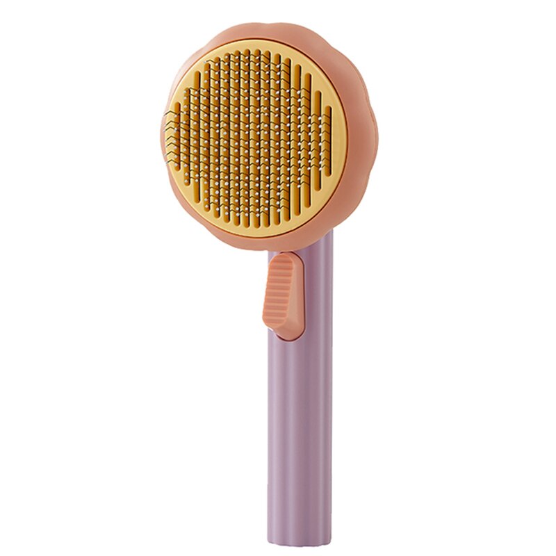 Pompoen Huisdier Borstel Zelfreinigende Slicker Brush Voor Verlies Hond Kat Grooming Kam Verwijdert Losse Underlayers En Verwarde Haar: purple