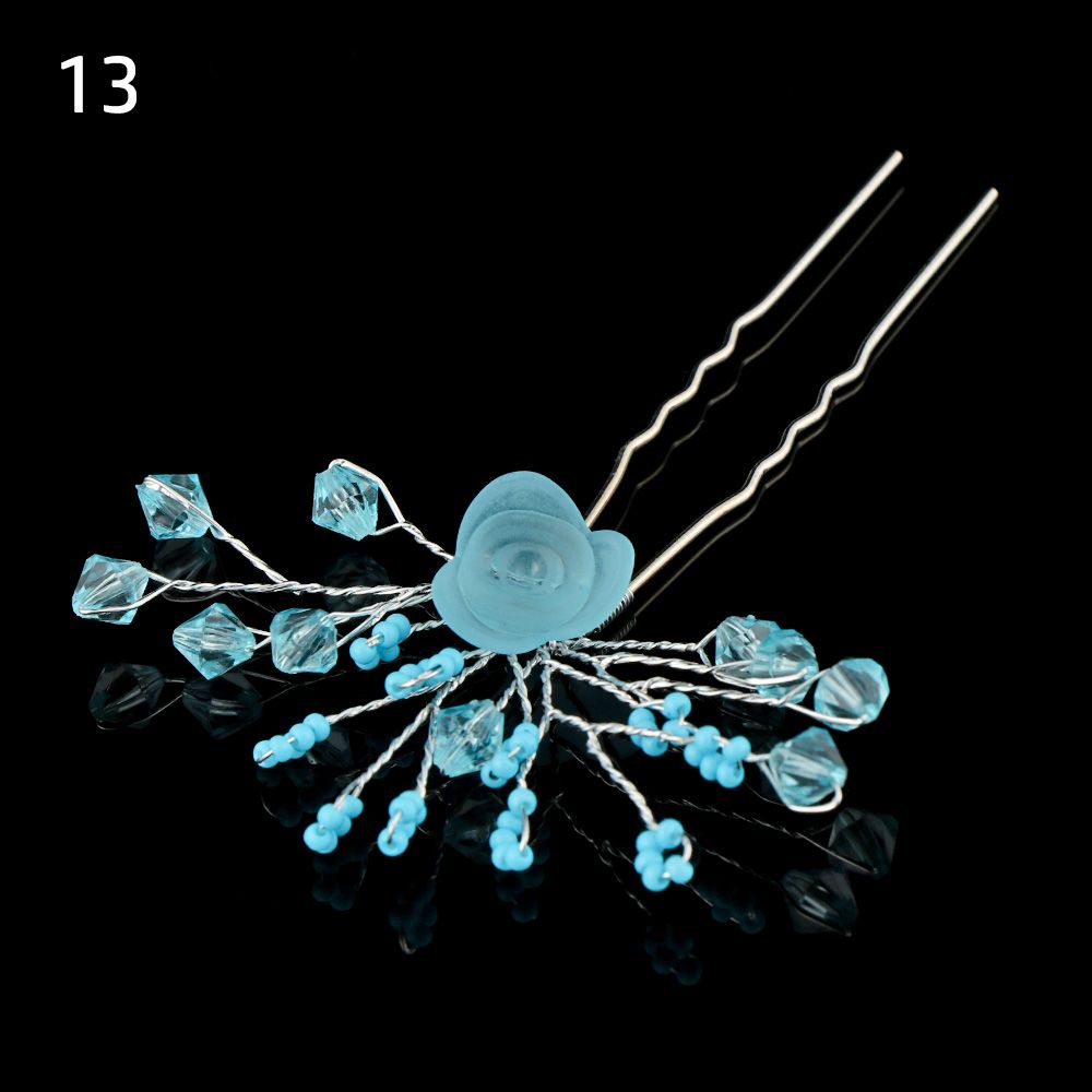 1 Stuks Bruids U-Vormige Pin Metalen Barrette Clip Haarspelden Strass Parel Vrouwen Haaraccessoires Bruiloft Kapsel Tools: Donkergrijs