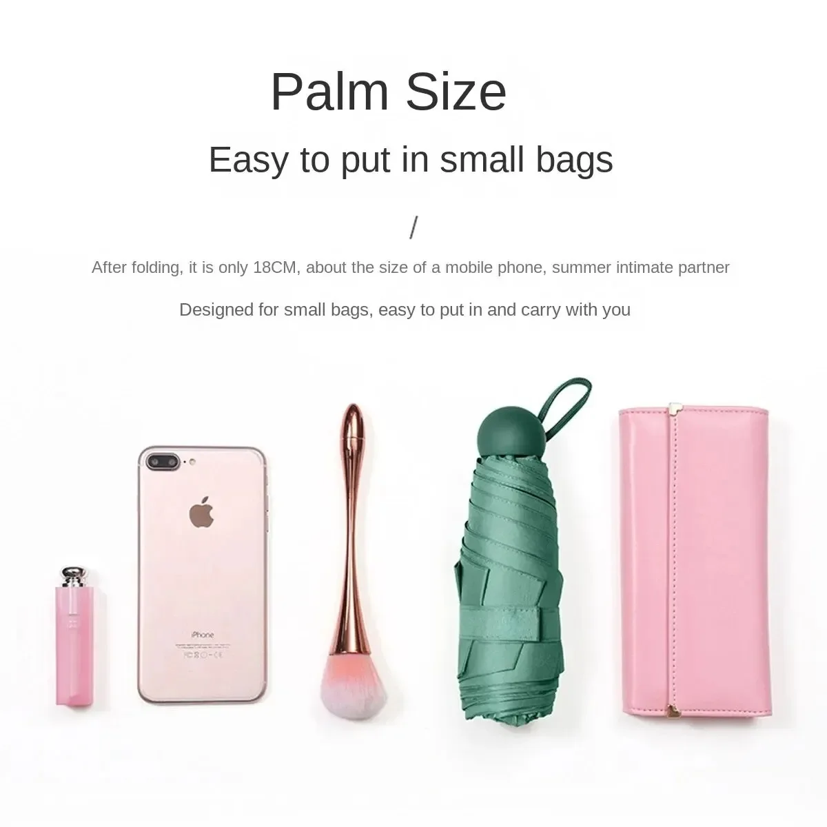 Sombrilla de viaje, paraguas compacto ultraligero, Mini paraguas plegable portátil impermeable, paraguas para hombres y mujeres