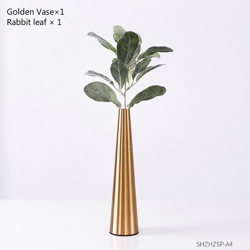 Smal mun vas bordsskiva vaser moderna minimalistiska ornament hantverk dekorativ vas i rostfritt stål metall blomvaser: Kombination 3