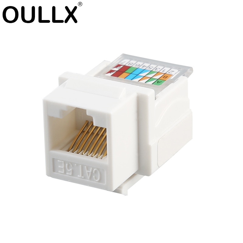 OULLX CAT5E CAT6 Network Module Panel UTP Tool-Free RJ45 Connector Cable Adapter For AMP Computer Outlet Adapter Keystone