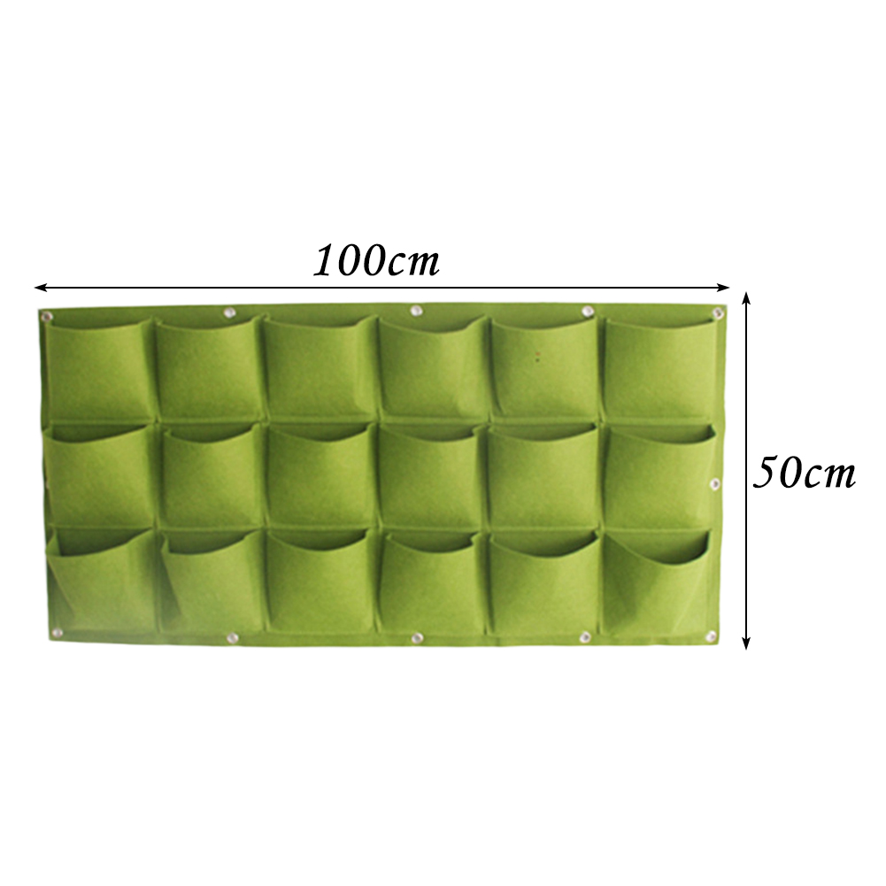 18/9 Pockets Grow Bag Green Environment Felt Wall Hanging Planting Bag Family Balcony Garden Indoor Green Planter Wall Home