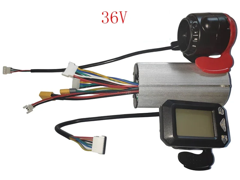 1 zestaw kontroler hamulca wyświetlacz LCD 24V 250W kontroler skutera elektrycznego bezszczotkowy silnik elektryczny akcesoria rowerowe: Czerwony