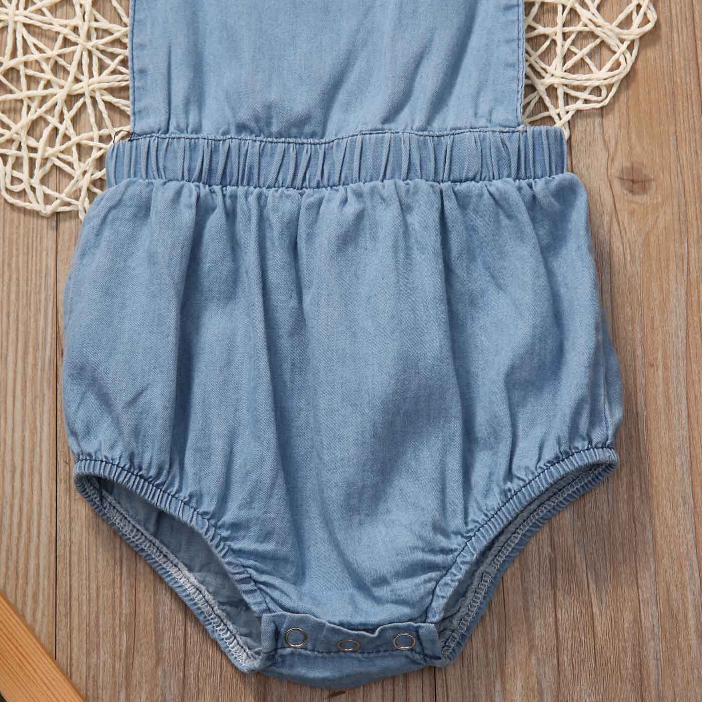 ¡NOVEDAD DE ! Bodys de para bebés para primavera y verano, bodys de algodón para bebés recién nacidos, conjunto de ropa vaquera sin mangas para niños y niñas