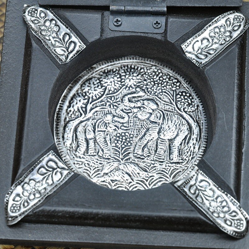 Whyou Vintage Houten Asbak Voor Auto Draagbare Zuidoost-azi Ë Hotel Massief Houten Huis Decoratie Relatiegeschenken