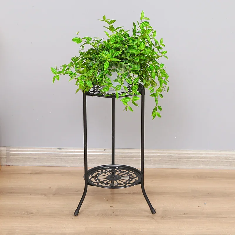 2-laags hoge plantenstandaard Metalen plantenplank ondersteunt rek voor binnen-buitenhuisdecoratie