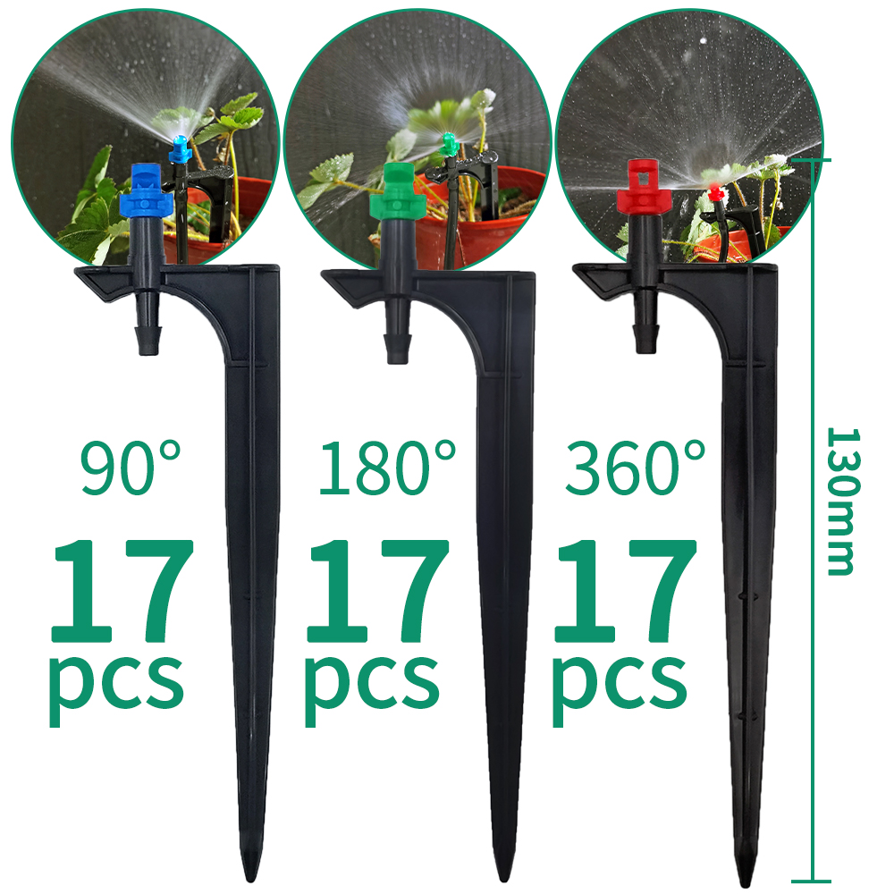 Oasis riego de jardín riego por goteo aspersor ajustable gotero de 360 grados inserción de suelo ajuste manguera de 4/7mm invernaderos patio: Verde claro