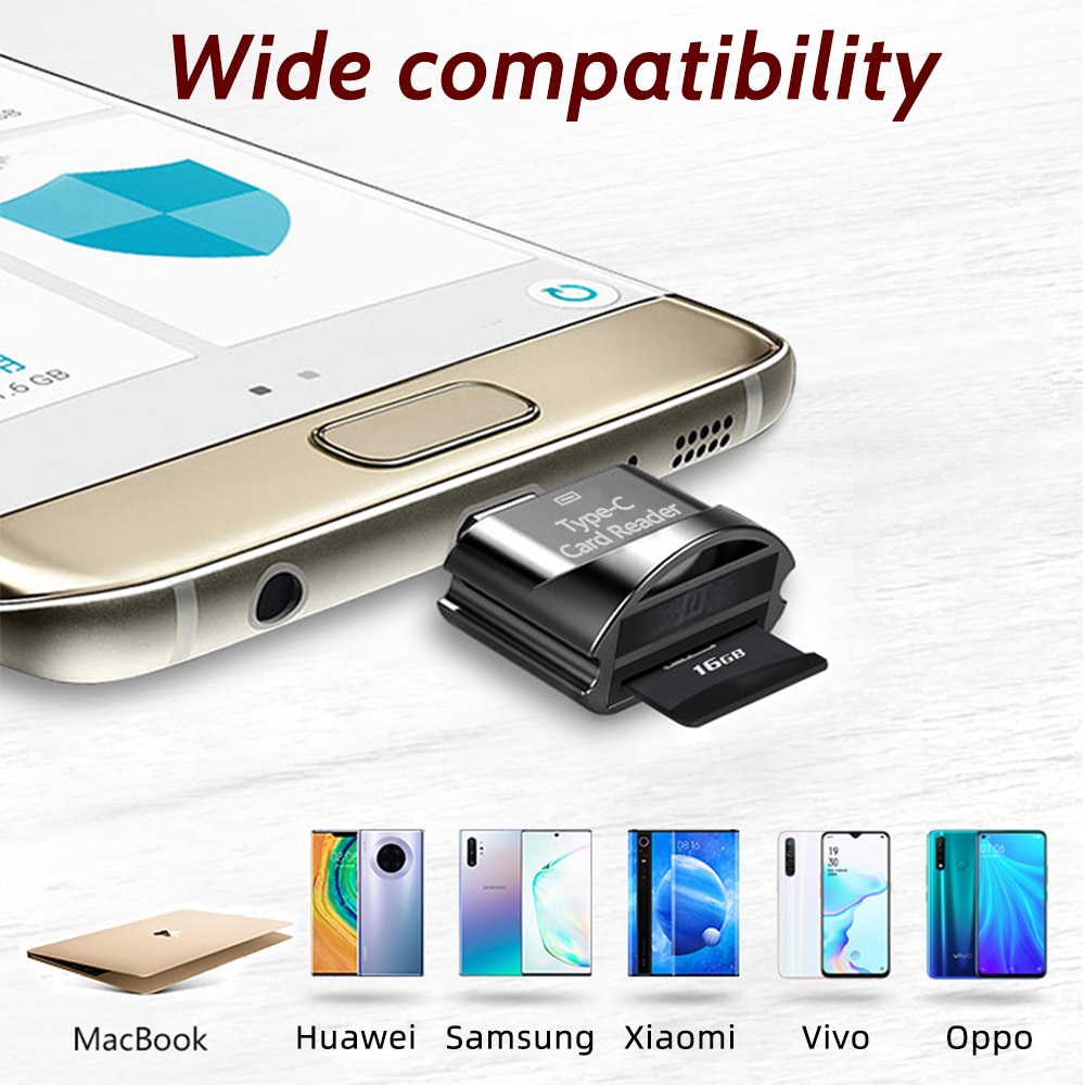 Usb Type C Otg Tf Kaartlezer Micro Usb Otg Adapter Ondersteuning 512 Gb Geheugenkaart Voor Smartphone Usb C laptop Ty [E-C Otg Connector