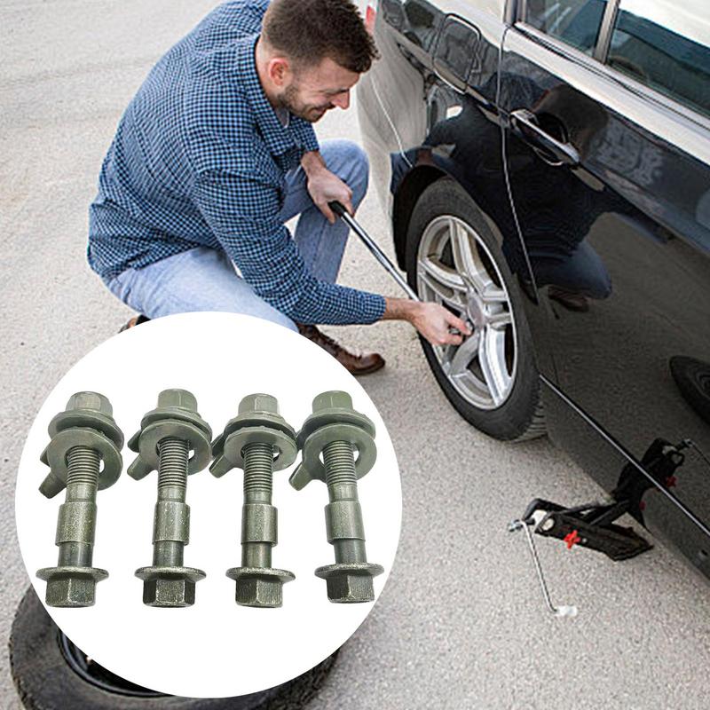 Wheel Camber Bolts Car Wheel Alignment Screw 4X Wheel Camber Bolts Camber Eccentric Screw Adjustable Camber Bolt Kit For Car