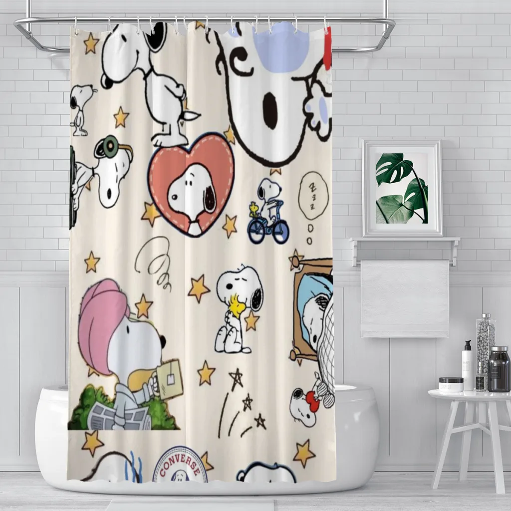 snoopy Dusche Vorhang Pro Bad ästhetisch Zimmer Dekoration: 150*200CM / Weiß