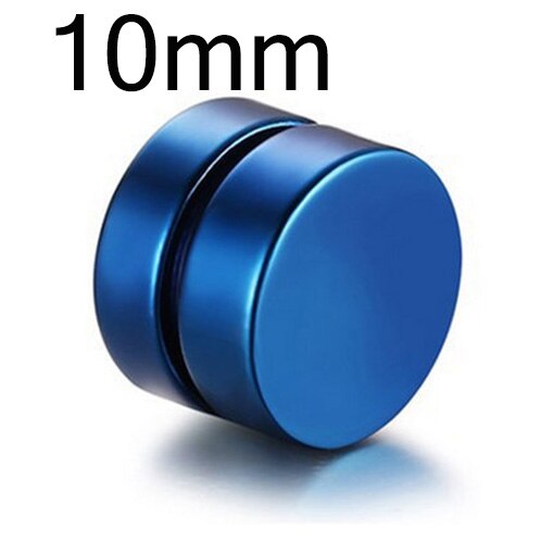 Runde SchöNe Kreis Nicht durchbohren 1PC Starke Magneten Magnet Ohr Mens Clip etwa6mm/8mm/10mm/12mm5 Farben Mädchen Ohrringe: 10mm Blau