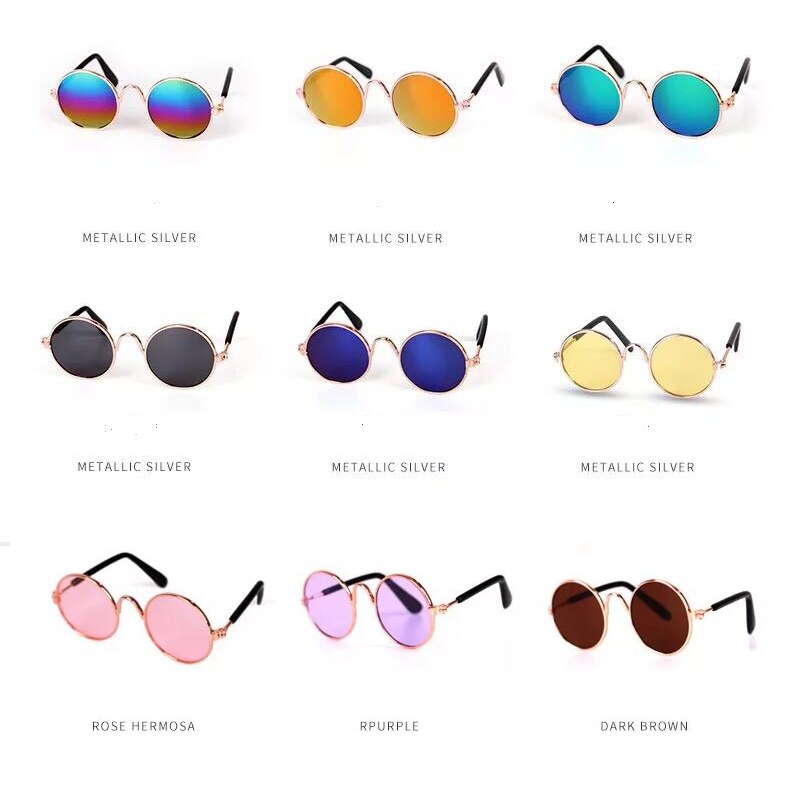 Gafas de sol redondas Estilo Vintage para gato, lentes reflectantes para perros pequeños, accesorios para mascotas, productos para mascotas