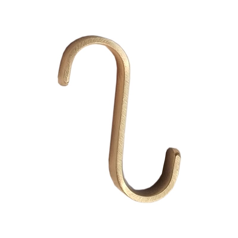 Golden Brushed Brass S-shaped hook multifunctional rack hanging rod hook kitchen universal S hook