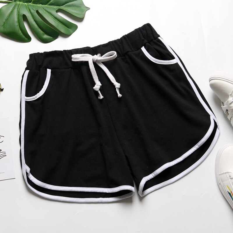 Summer Stripe Shorts Women&#39;s Elastic Waist Home Loose Casual Shorts Beach High Waist Shorts