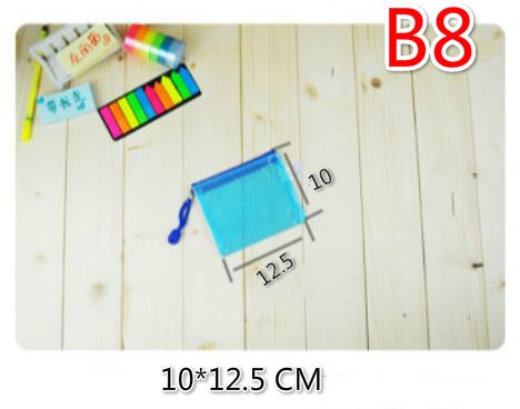 A3/B4/A4/B5/A6 office supplies multilayer zipper bags kits transparent waterproof mesh bags file holder: B8