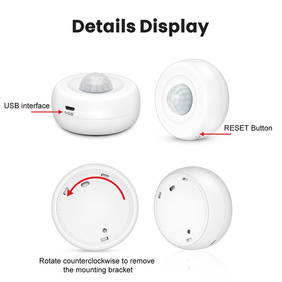 AVATTO Tuya WiFi PIR Motion Sensor Dectector, Smart Motion Sensor with Smart Life App Notification Alerts Smart Home Automation