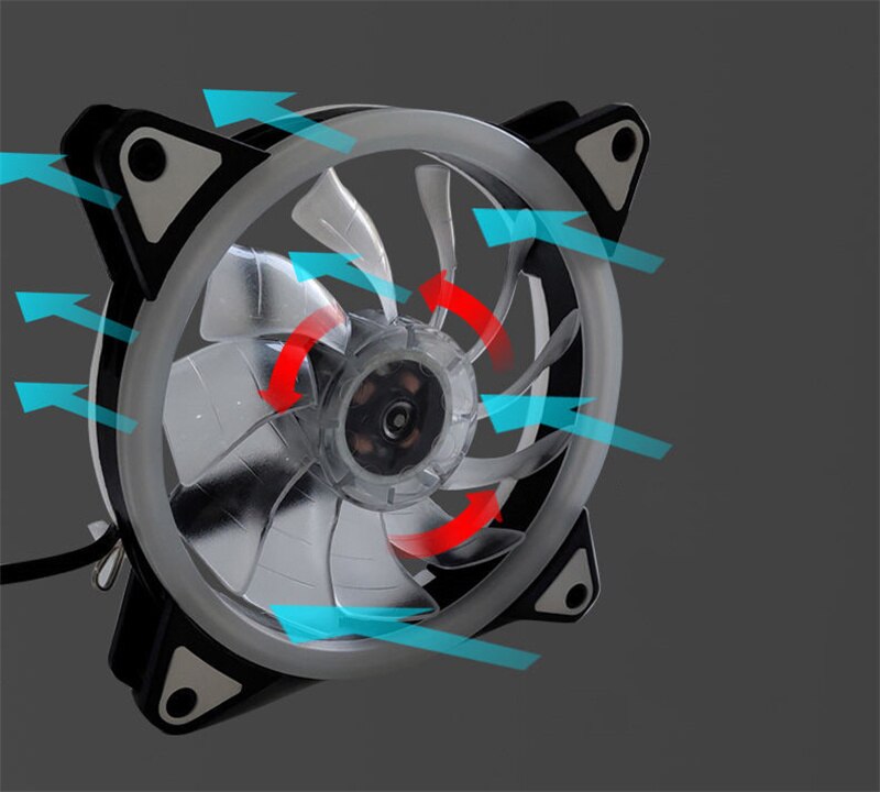 Computer Host LED Glow Blower Computer Modification Repair Parts Tool Cooling Fan Heat Sink Accessories Blower 12x12cm THB5169