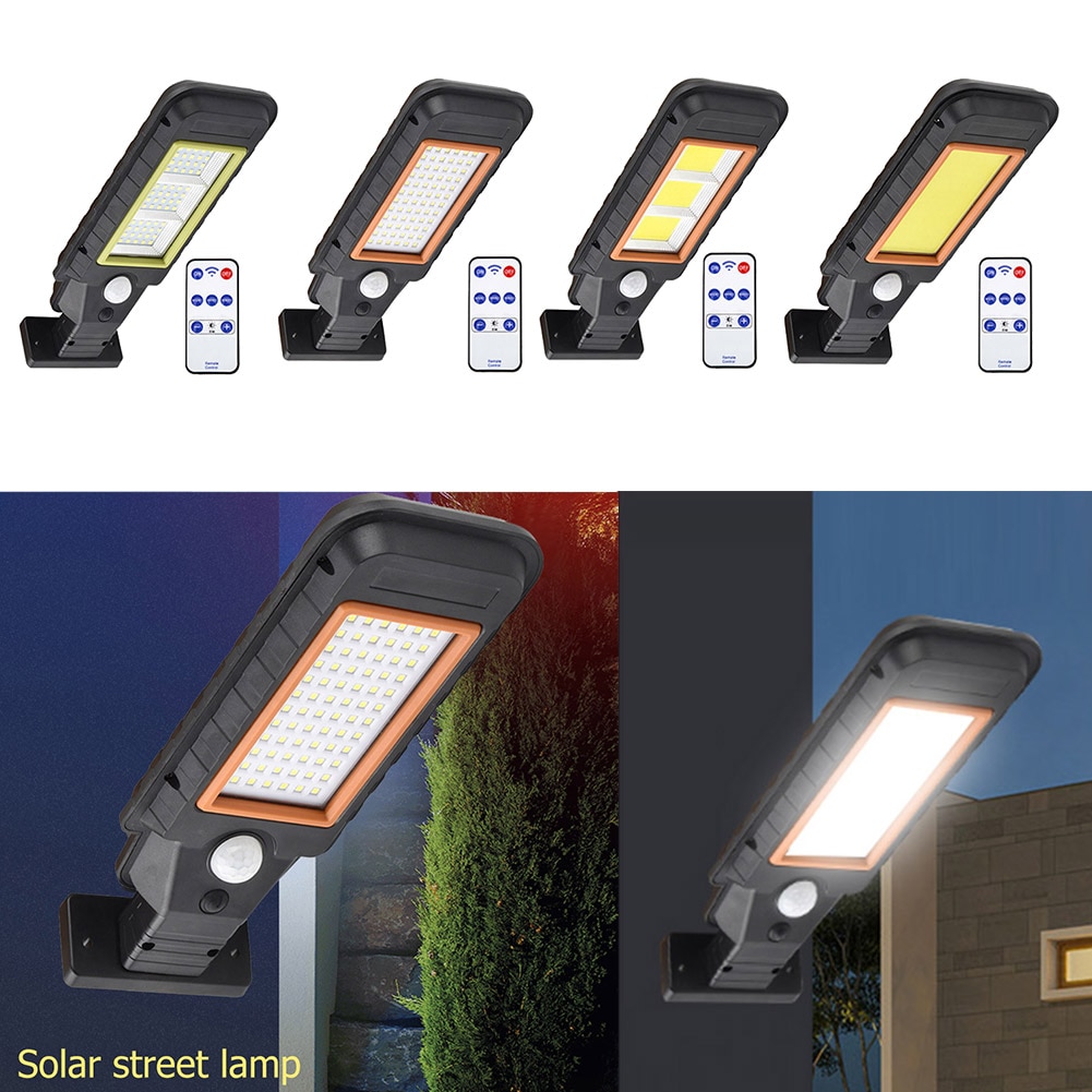 LED Wireless Remote Control Solar Street Light Outdoor Waterproof Wall Lamp Human Body Induction Garden Light Solar Lamp