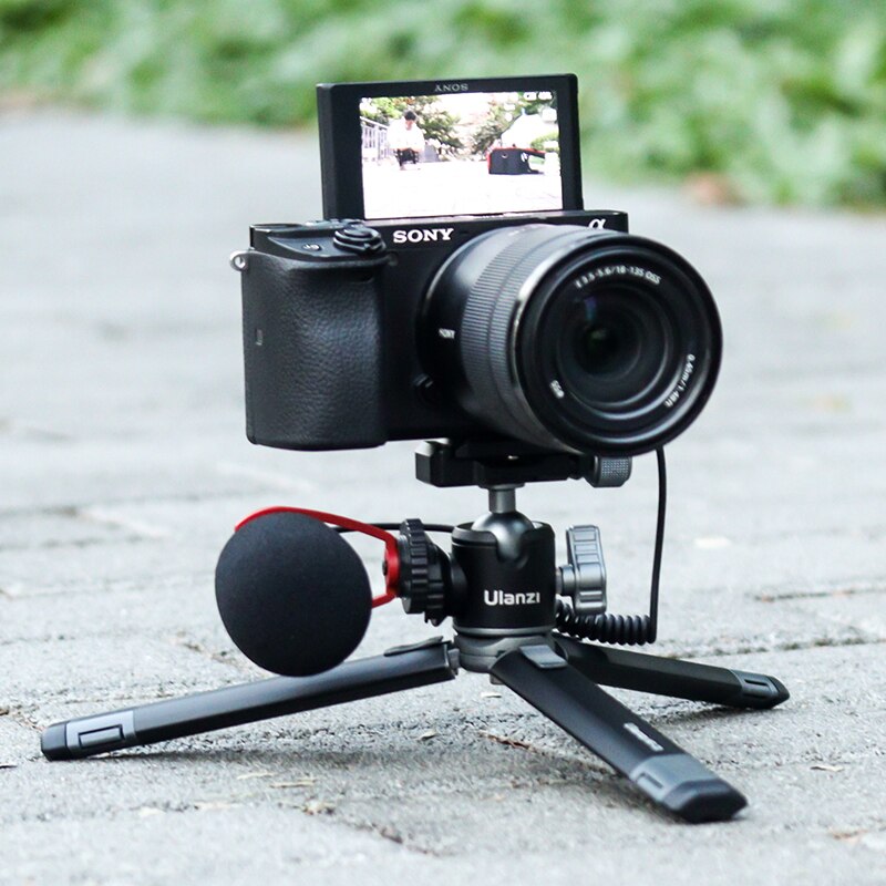 Ulanzi MT-24 U-80L Metal Table Tripod with Cold Shoe Microphone LED Light Extend Vlog Tripod for DSLR SLR Camera Phone Tripod