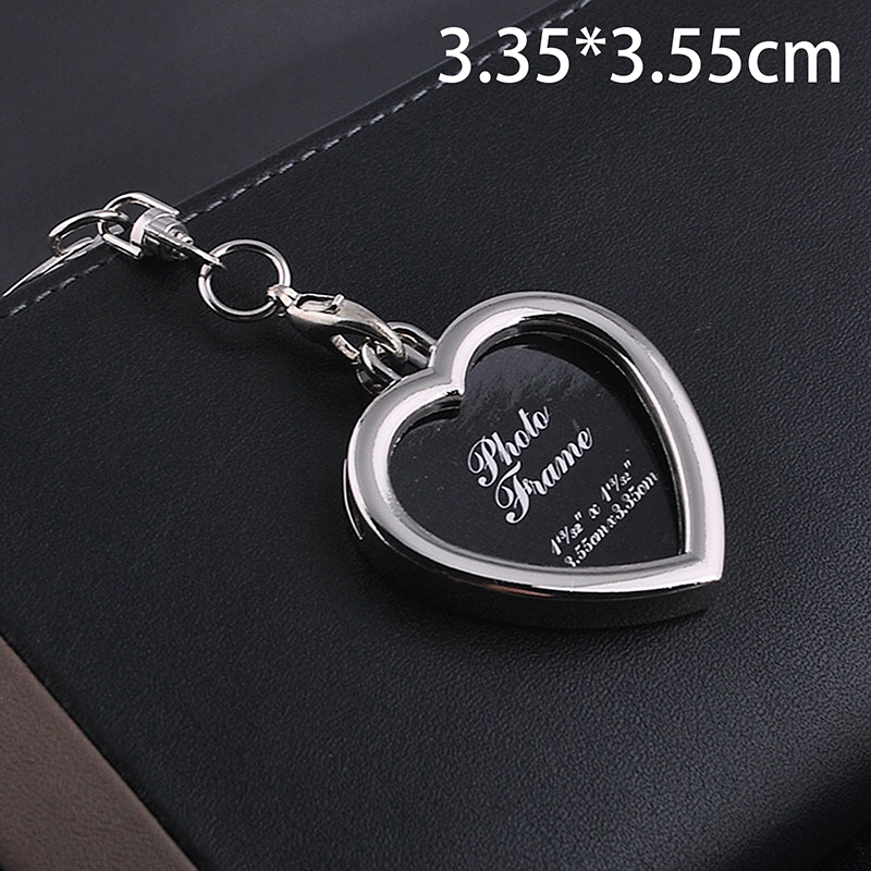 Photo Keychain Mini Metal Alloy Photo Frame Keychain Clear Picture Insert Blank Keyrings Christmas Tree Decor Photo Frame: Red