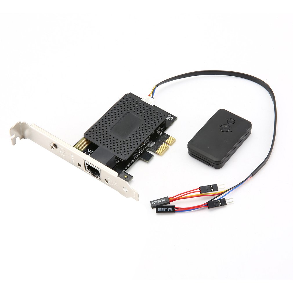 2 In 1 Multi-functionele Computer Desktop Switch Pcie Gigabit Netwerkkaart met Mini Afstandsbediening Computer Schakelaar Leverancier