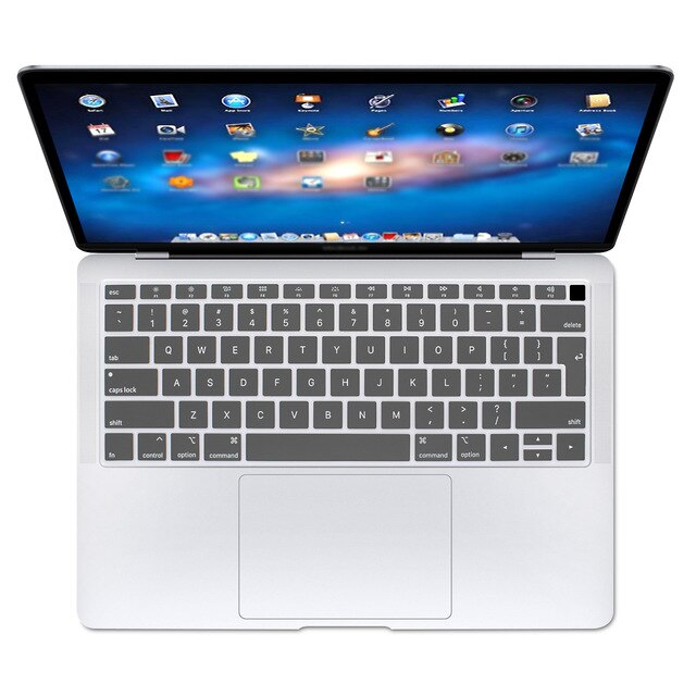 MacBook Air 13 A1932 Keyboard Protector - Silicone Euro Layout Dustproof Waterproof Skin: Clear