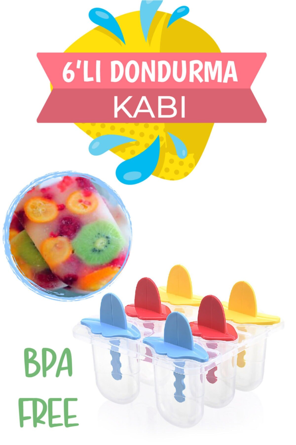 6-Ice Cream Container Practical Convenient Color Mold Refrigerator Homemade Ice Cream Container Summer Homemade Ice Tra