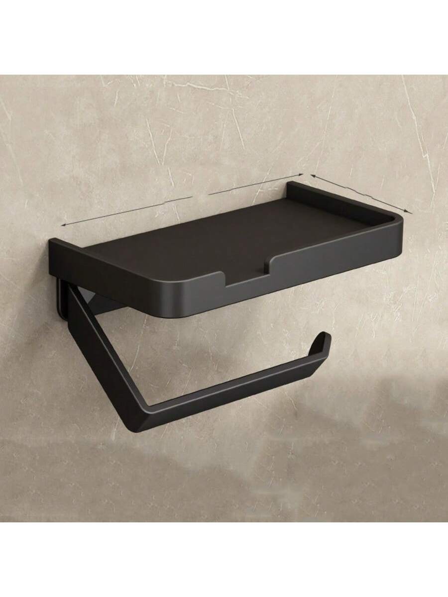 Toiletpapirholder, vægmonteret papirrulleholder med selvklæbende eller skruede kanter, multifunktionel badeværelsesopbevaringsfordeler: Gul