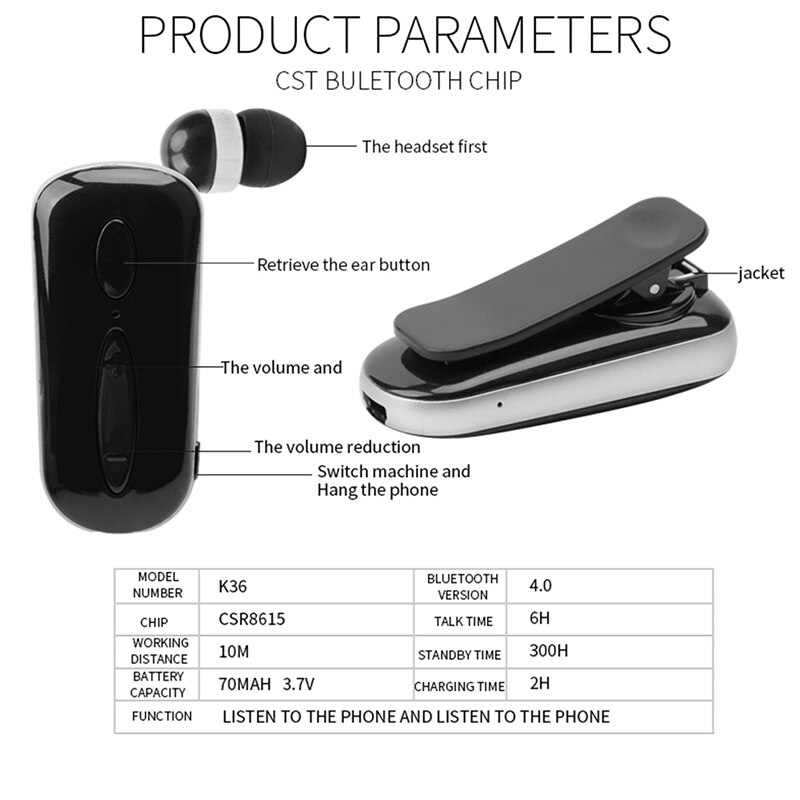 Mini-bluetooth-headset, tragbar, anruferinnerung durch vibration, trageclip, kopfhörer für smartphones,  f910 f920er- pack