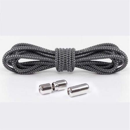 1Pair Elastic Locking Shoelaces Round No Tie Shoe Laces Kids Adult Sneakers Shoelaces Fast Lazy Shoe Lace Shoestrings: Gray
