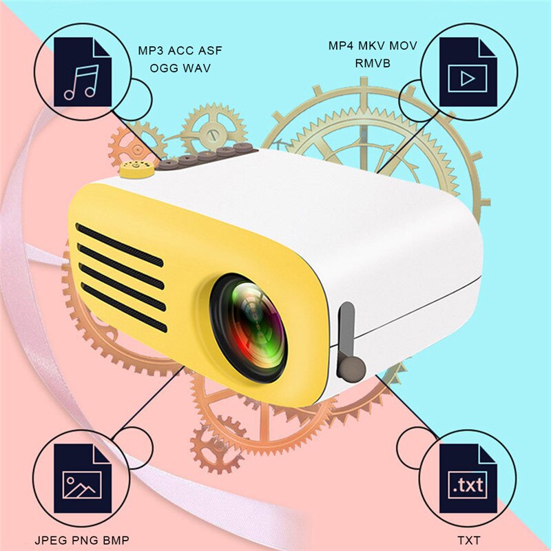 Portable Projector YG200 Mini LED Pocket Projector Home Beamer Kids USB HDMI Video Optional Battery
