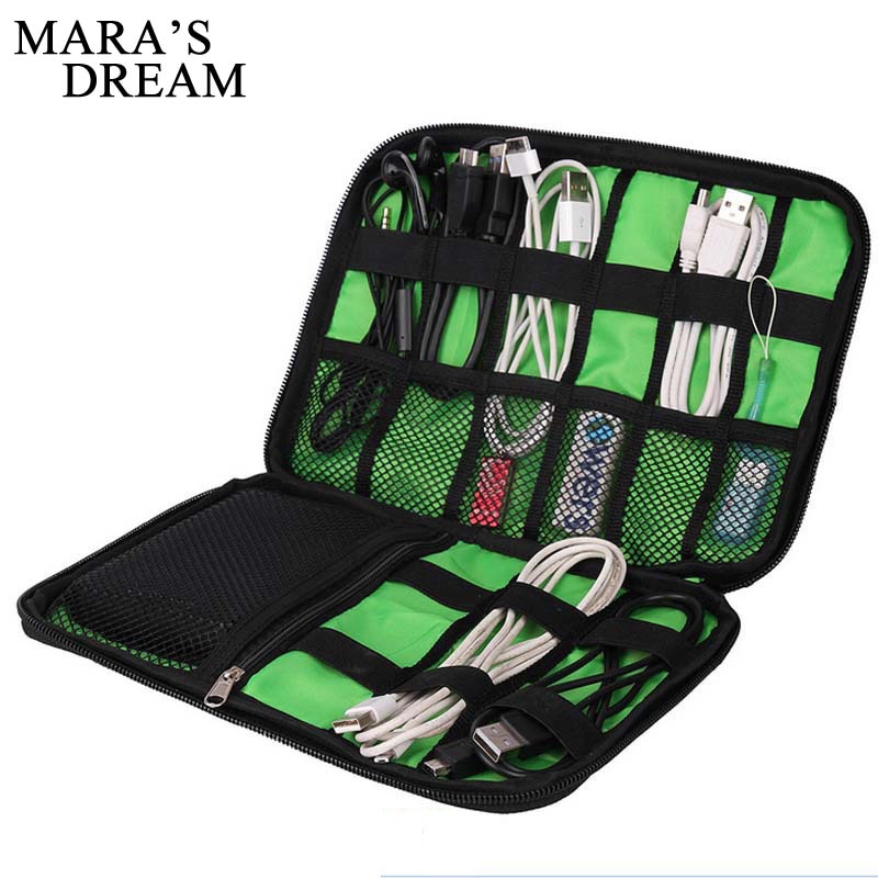 Mara's Dream Electronic Accessories Travel Bag Nylon Travel Organizer Line SD Card USB Cable Digital Device Bags