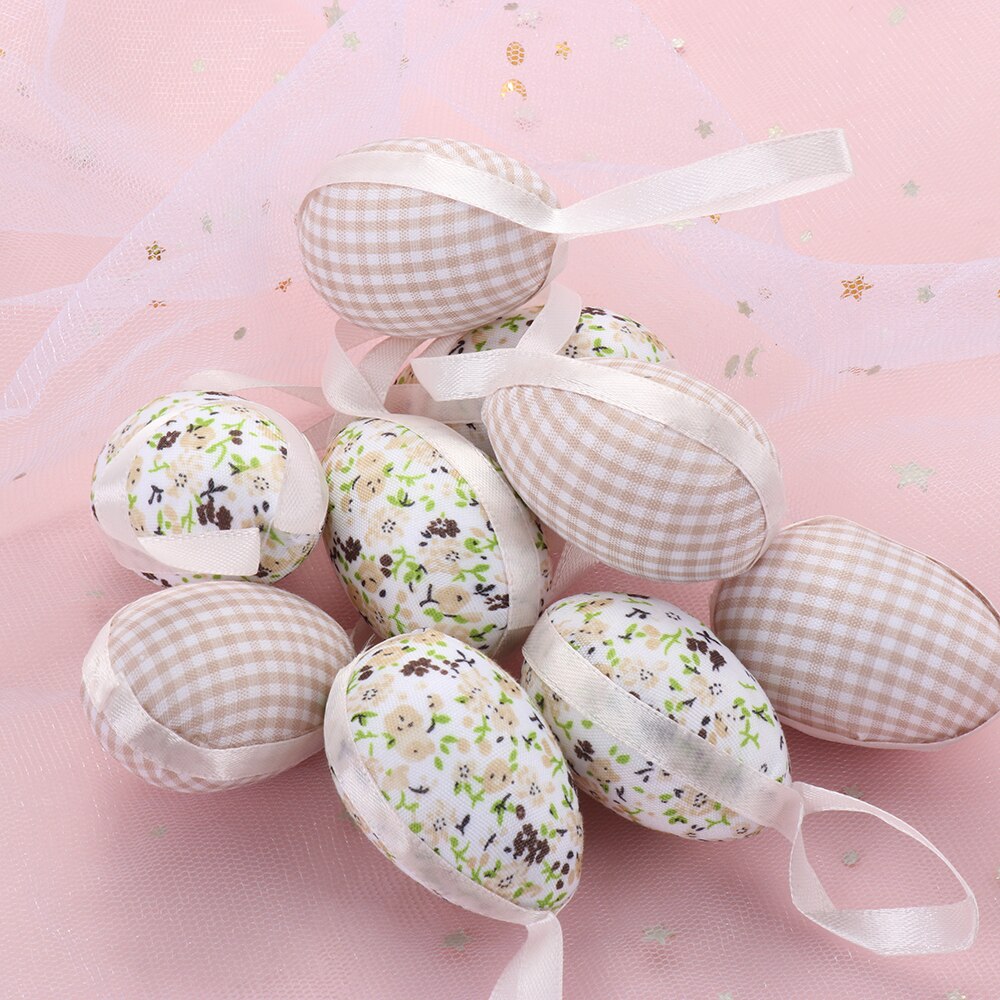 9PCS/Set Easter Cloth Egg Decoration Hanging Ornaments Easter Egg Toy Home Decor Party Ornaments