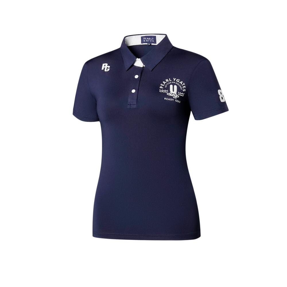 2020new spring women golf shirt short sleeve quick dry turndown collar lady golf clothing: dark blue / S